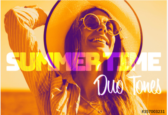 AdobeStock Summer Duotone Overlay Effect Mockup Set 2020 слив курса
