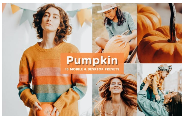 Elements.Envato 10 pumpkin mobile & desktop Lightroom Presets 2021 слив курса