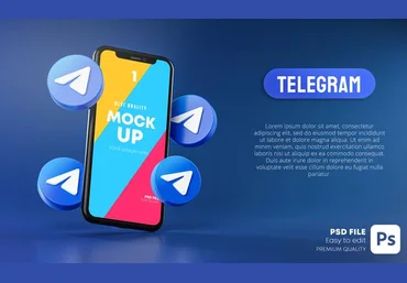 Freepik Telegram icons around smartphone app mockup 3d Premium 2021 слив