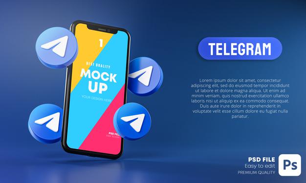 Freepik Telegram icons around smartphone app mockup 3d Premium 2021 слив курса