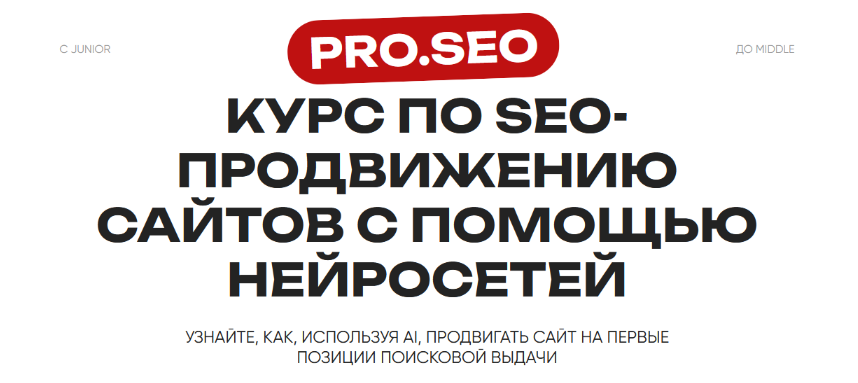 PRO.SEO Курс по SEO-продвижению сайтов с помощью нейросетей 2024 слив курса