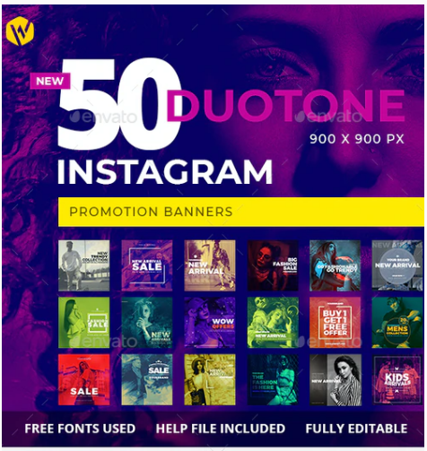 Graphicriver 50 Duotone Instagram Banners 2020 слив курса