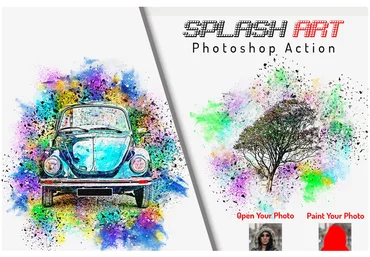 Creativemarket Splash Art Photoshop Action 2021 скачать слив