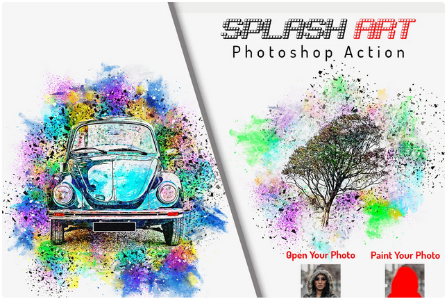 Creativemarket Splash Art Photoshop Action 2021 слив курса