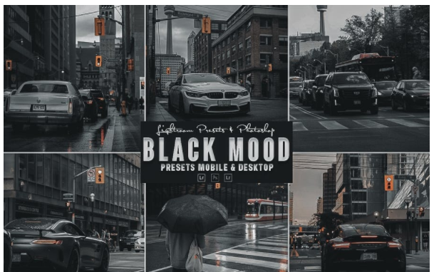 Elements.Envato Black Mood Photoshop Action & Lightrom Presets 2021 слив курса