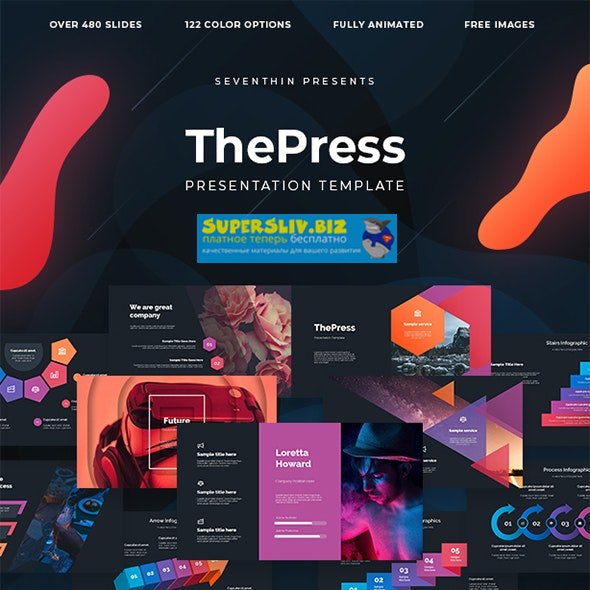 Envatomarket ThePress - Animated Powerpoint Template 2019 слив курса