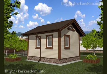 Проект КД-7. Проект каркасной бани 4х5 20м² для строительства своими руками 2015 слив