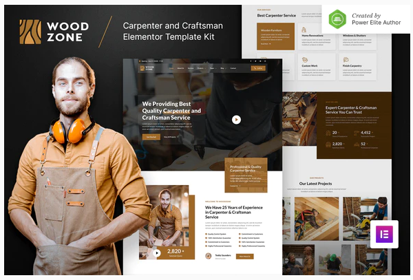 Themeforest Woodzone – Carpenter & Craftsman Elementor Template Kit слив курса