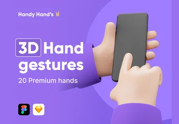 UI8 Handy hands! Easily customizable 3D hands for your Websites, Applications, Presentations слив