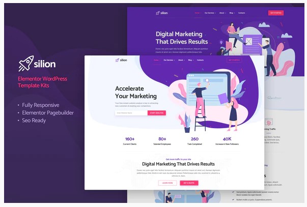 Themeforest Silion - Digital Marketing Elementor Template Kit слив курса