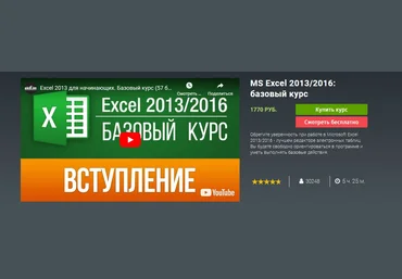 skill.im MS Excel 2013/2016: базовый курс слив