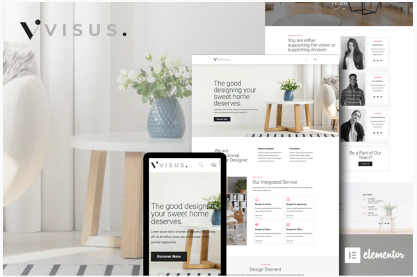 Themeforest Visus - Interior Design & Architecture Elementor Template Kit слив курса
