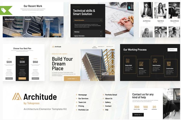 Themeforest Architude | Architecture Elementor Template Kit слив курса