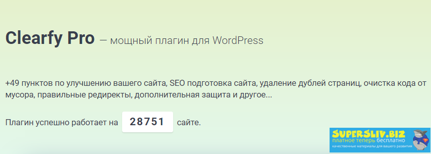 Clearfy Pro v3.3.5 – Обязательный плагин для успешного SEO продвижения сайта слив курса