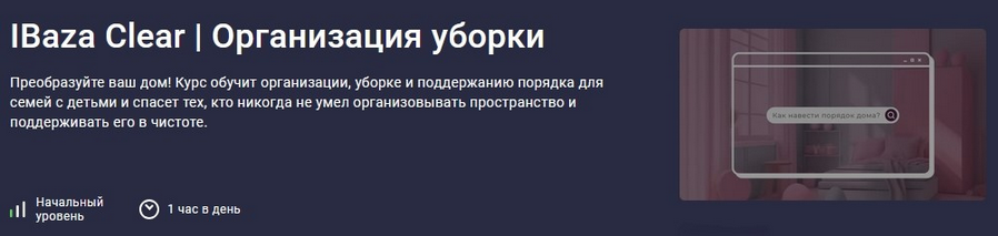 IBaza EdTech Stepik IBaza Clear. Организация уборки 2025 слив курса