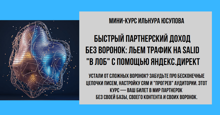 Ильнур Юсупов Быстрый партнерский доход без воронок. Тариф VIP 2025 слив курса