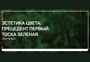 Саша Чалдрян Эстетика цвета: Прецедент первый. Тоска зеленая 2018 скачать слив