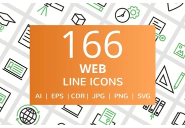 Creativemarket 166 Web Line Icons слив