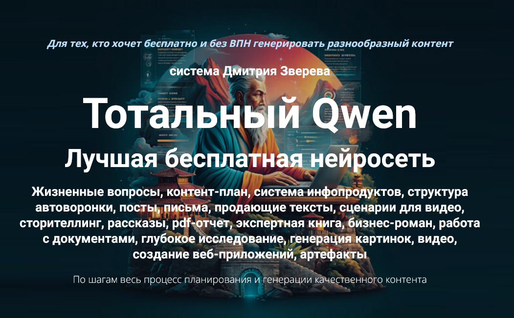 Дмитрий Зверев Тотальный Qwen. Тариф Стандарт 2025 слив курса