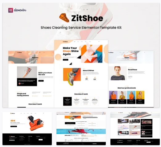 Elements.Envato Zitshoe - Shoes Cleaning Service Elementor Template Kit слив курса