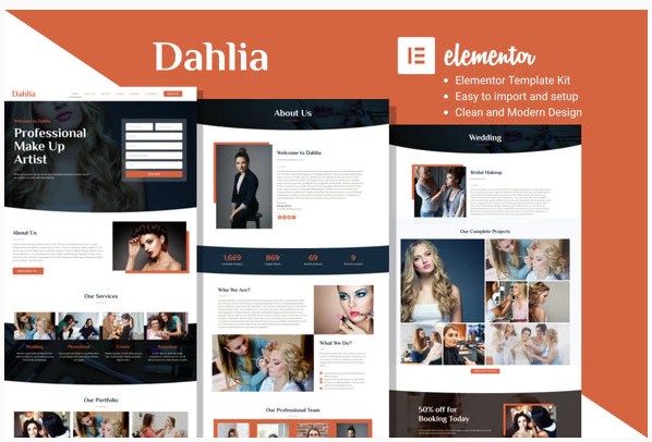 Themeforest Dahlia - Beauty Business Elementor Template Kit слив курса