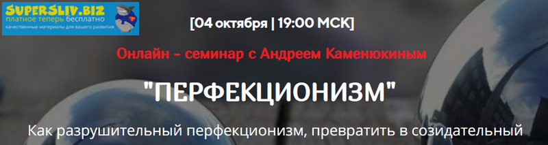 Андрей Каменюкин Перфекционизм 2019 слив курса