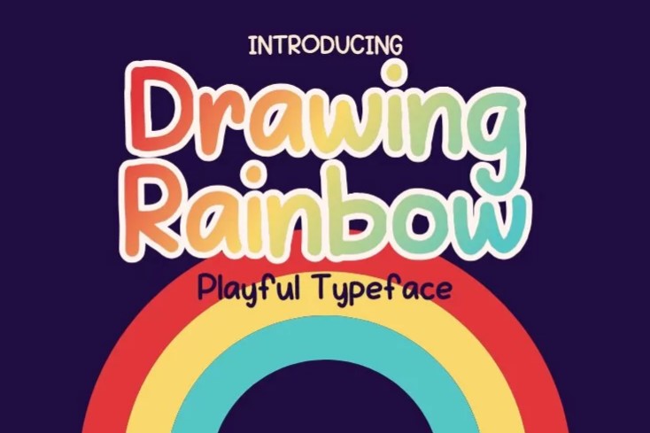 Fontbundles Drawing Rainbow Font слив курса