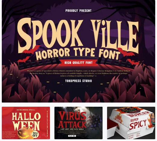 Elements.Envato Spook Ville Font 2021 слив курса