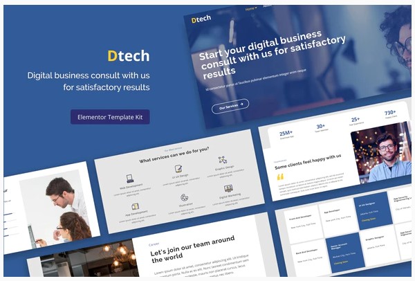 Themeforest Dtech - Business Services Elementor Template Kit слив курса