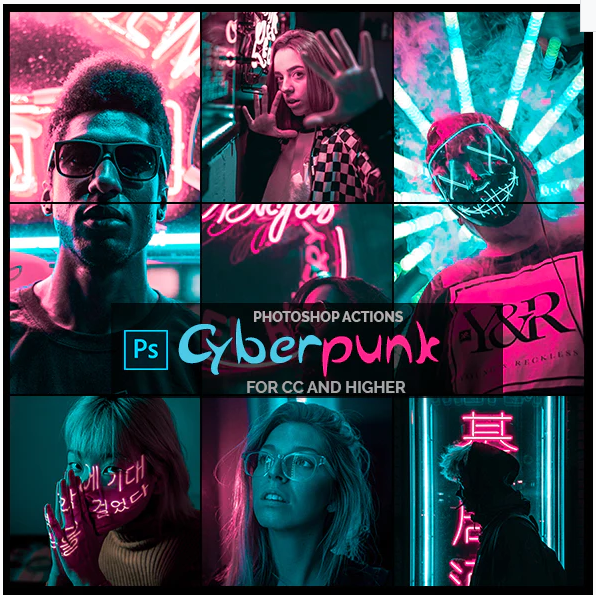 Graphicriver Cyberpunk - Photoshop Actions 2020 слив курса
