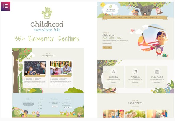 Themeforest Childhood Kids - Child Care Center Elementor Template Kit слив курса