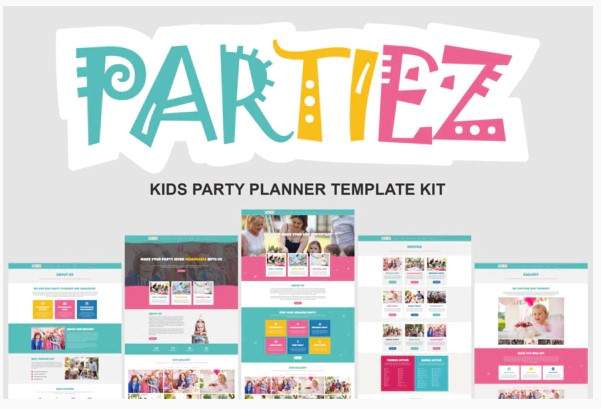 Themeforest Partiez - Kids Party Planner Template Kit слив курса