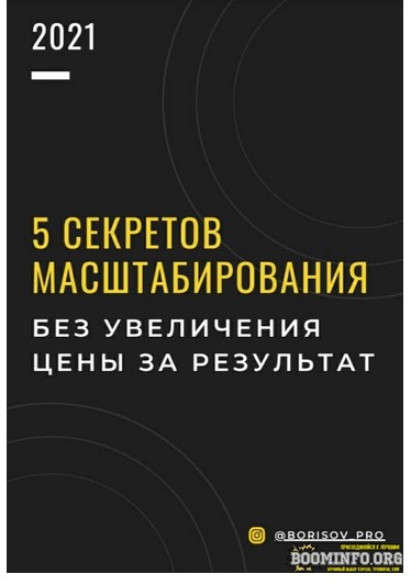 borisov_pro 5 секретов масштабирования без увеличения цены за результат 2021 слив курса