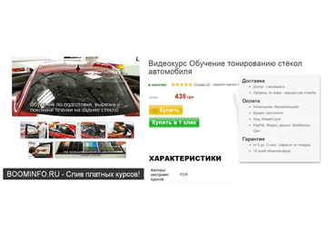 Обучение тонированию стёкол автомобиля слив