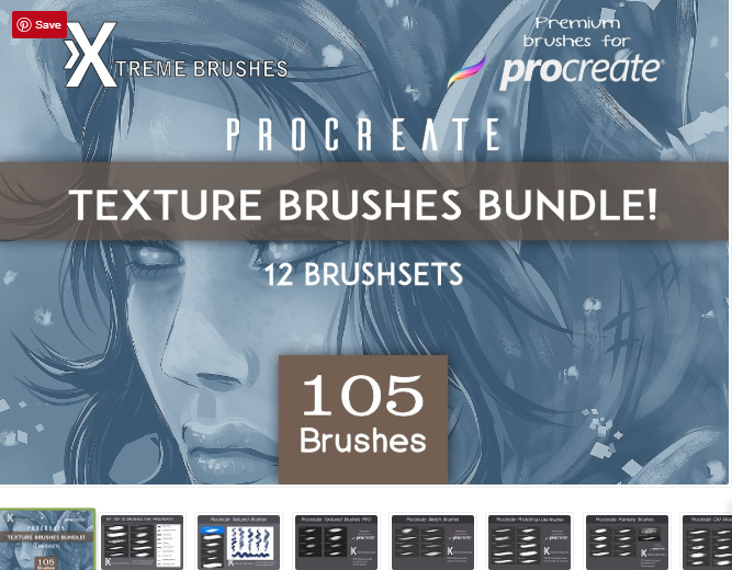Creativemarket Procreate Texture Brushes BUNDLE! 2019 слив курса