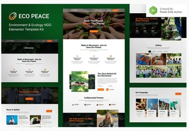 Themeforest EcoPeace – Environment & Ecology NGO Elementor Template Kit слив
