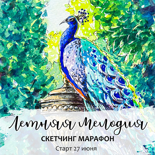 Анастасия Козлова Dream&Draw Марафон по акварельному скетчингу «Летняя мелодия» 2022 слив курса