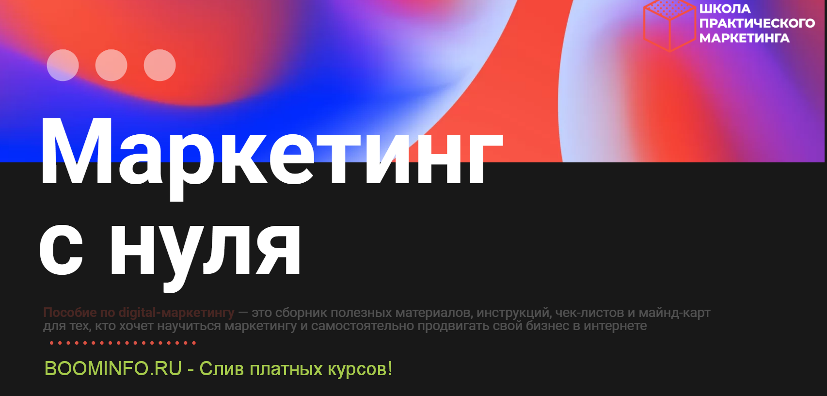 Школа практического маркетинга Digital-пособие «Маркетинг с нуля» 2020 слив курса