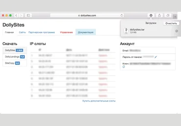 DollySites - скрипт для копирования и работы с сайтами слив