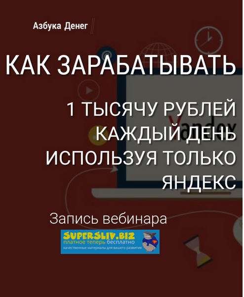 Александр Евстегнеев Как зарабатывать 1000 рублей в день, используя только Яндекс 2019 слив курса
