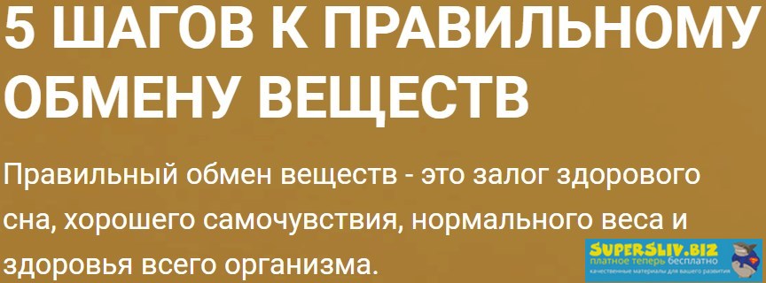 Юля Богданова 5 шагов к правильному обмену веществ слив курса