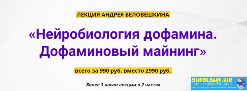 Андрей Беловешкин Нейробиология дофамина - Дофаминовый майнинг 2020 слив курса