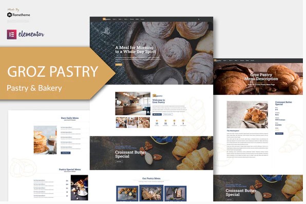 Themeforest GrozPastry - Bakery Elementor Template Kit слив курса