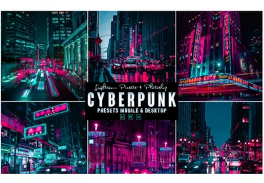 Graphicriver Cyberpunk Photoshop Action & Lightrom Presets 2021 скачать слив