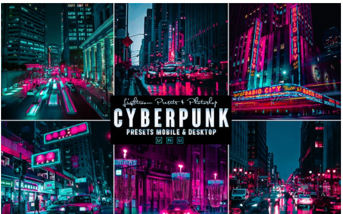Graphicriver Cyberpunk Photoshop Action & Lightrom Presets 2021 слив курса