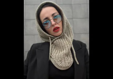 Вероника Елевич grenka87knit Капор на кнопках 2023 слив