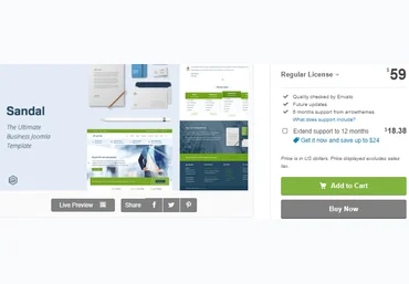 Themeforest Sandal v2.4.2 - шаблон Joomla для бизнеса 2020 слив