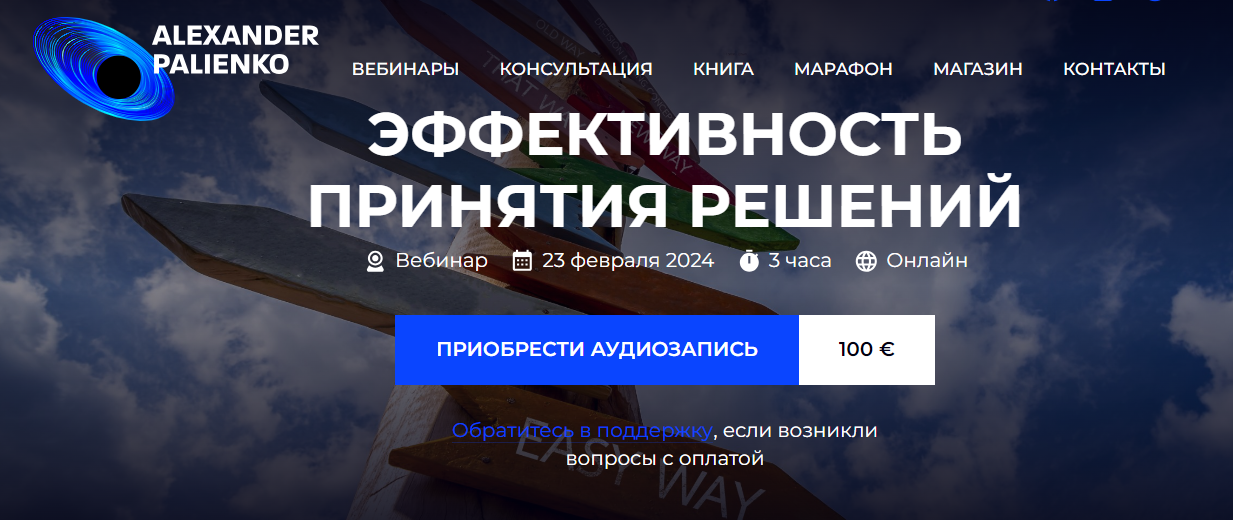 Александр Палиенко Эффективность принятия решений 2024 слив курса