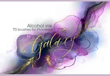 Creativemarket SALE Galaxy Alcohol Ink Brushset 2021 слив