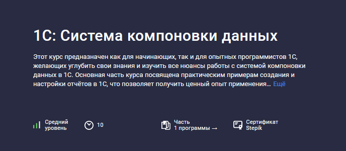 Василий Еремин Stepik 1С: Система компоновки данных 2024 слив курса